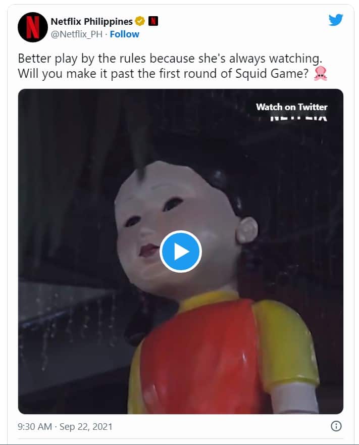 Netflix Squid Game marketing on social media