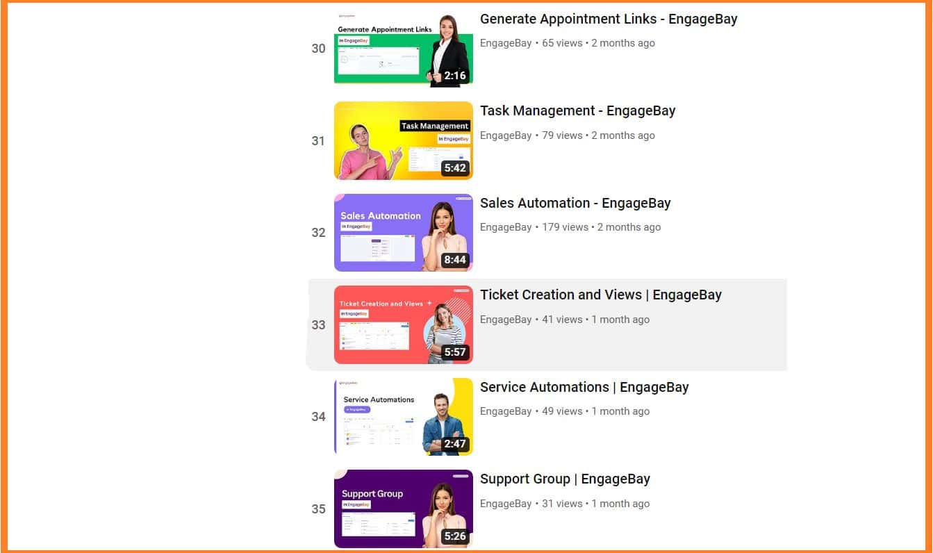 helpful video content by EngageBay for creative marketing