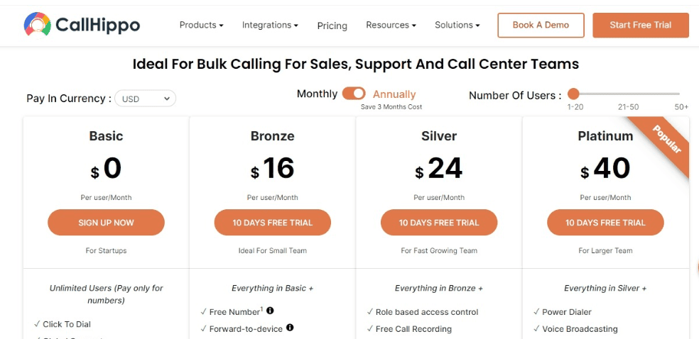 CallHippo pricing