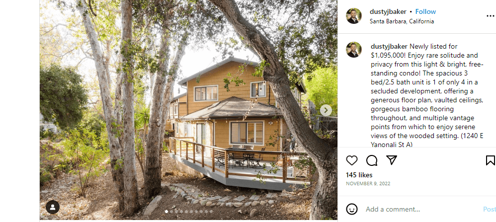 real estate Instagram post idea
