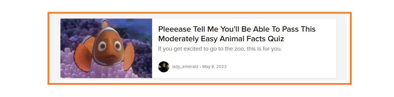 animal quiz by Buzzfeed