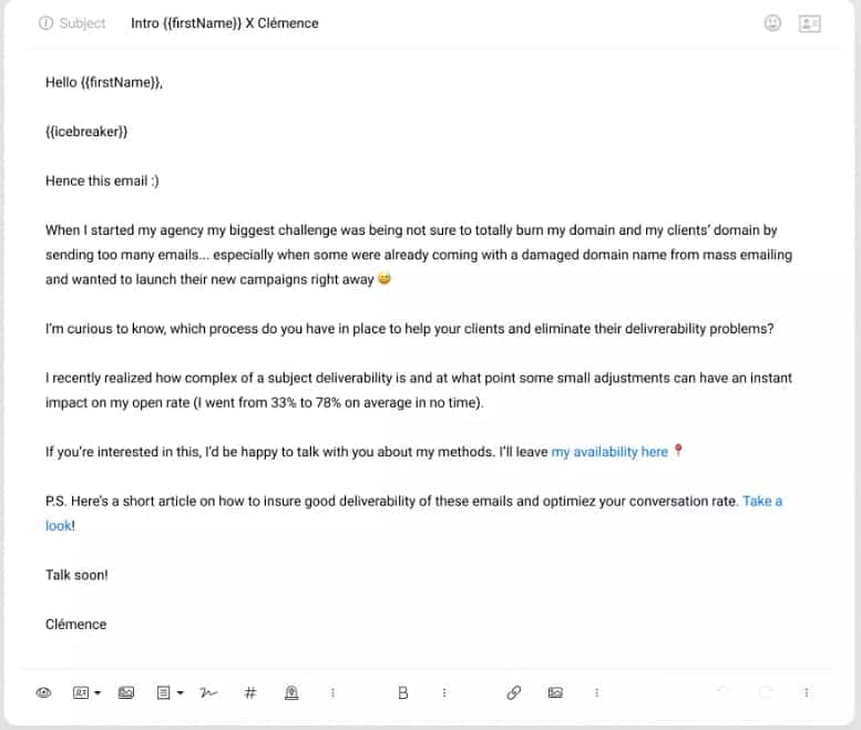 Lead follow up email template