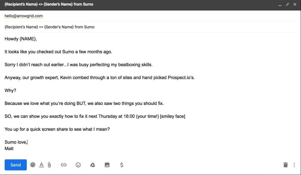 outreach email template