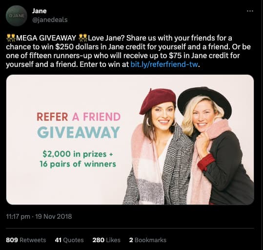 referral giveaway example