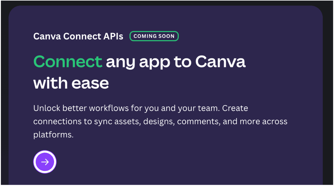 Canva Connect API waitlist page example