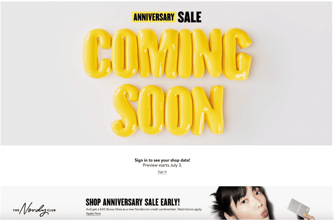 Nordstrom – anniversary sale coming soon