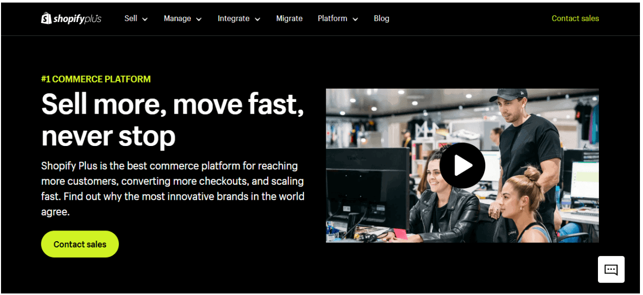 Shopify Plus - a great landing page