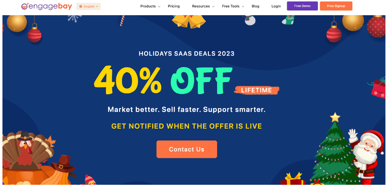EngageBay offer landing page