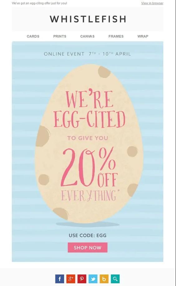 whistlefish easter egg marketing event email