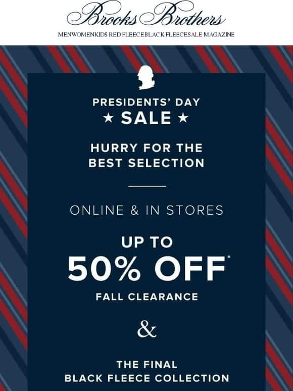 President's day sale email example for February marketing