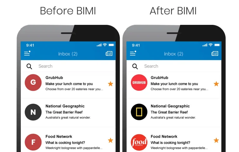 How logos appear after BIMI in emails