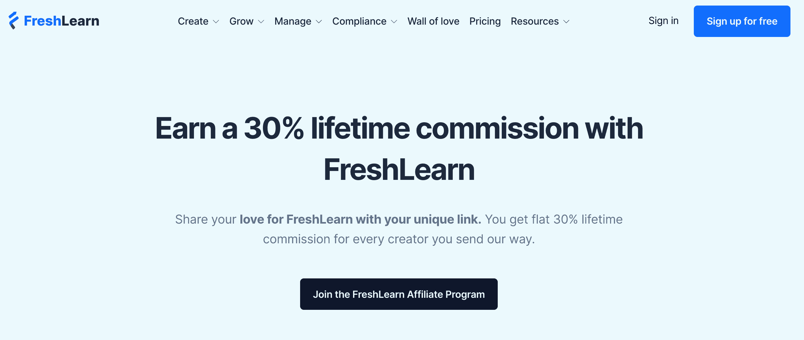 Freshlearn affiliate marketing program