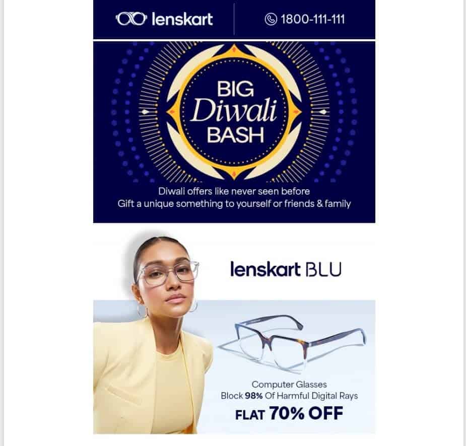 lenskart email - ecommerce purchase email