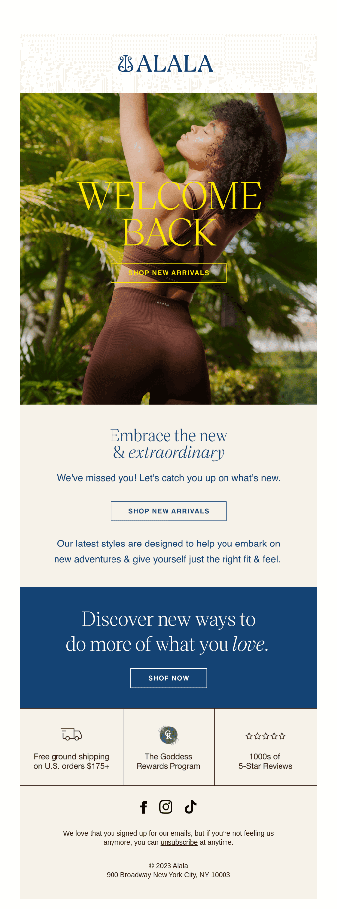re-engagement email personalization example by Alala eCommerce brand for women