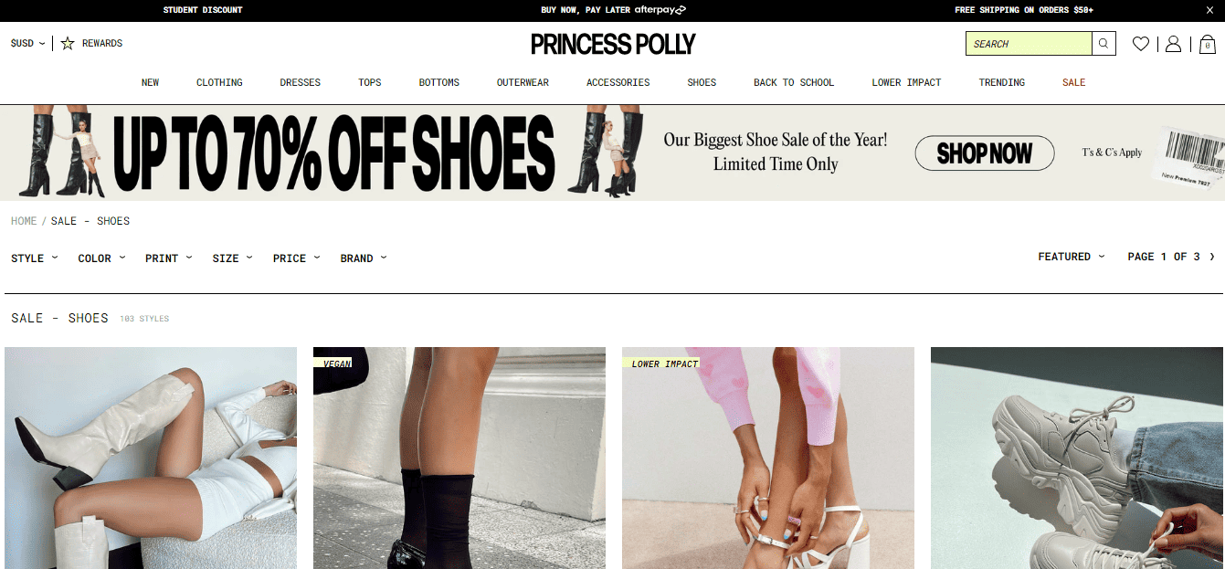Princess Polly Home Page