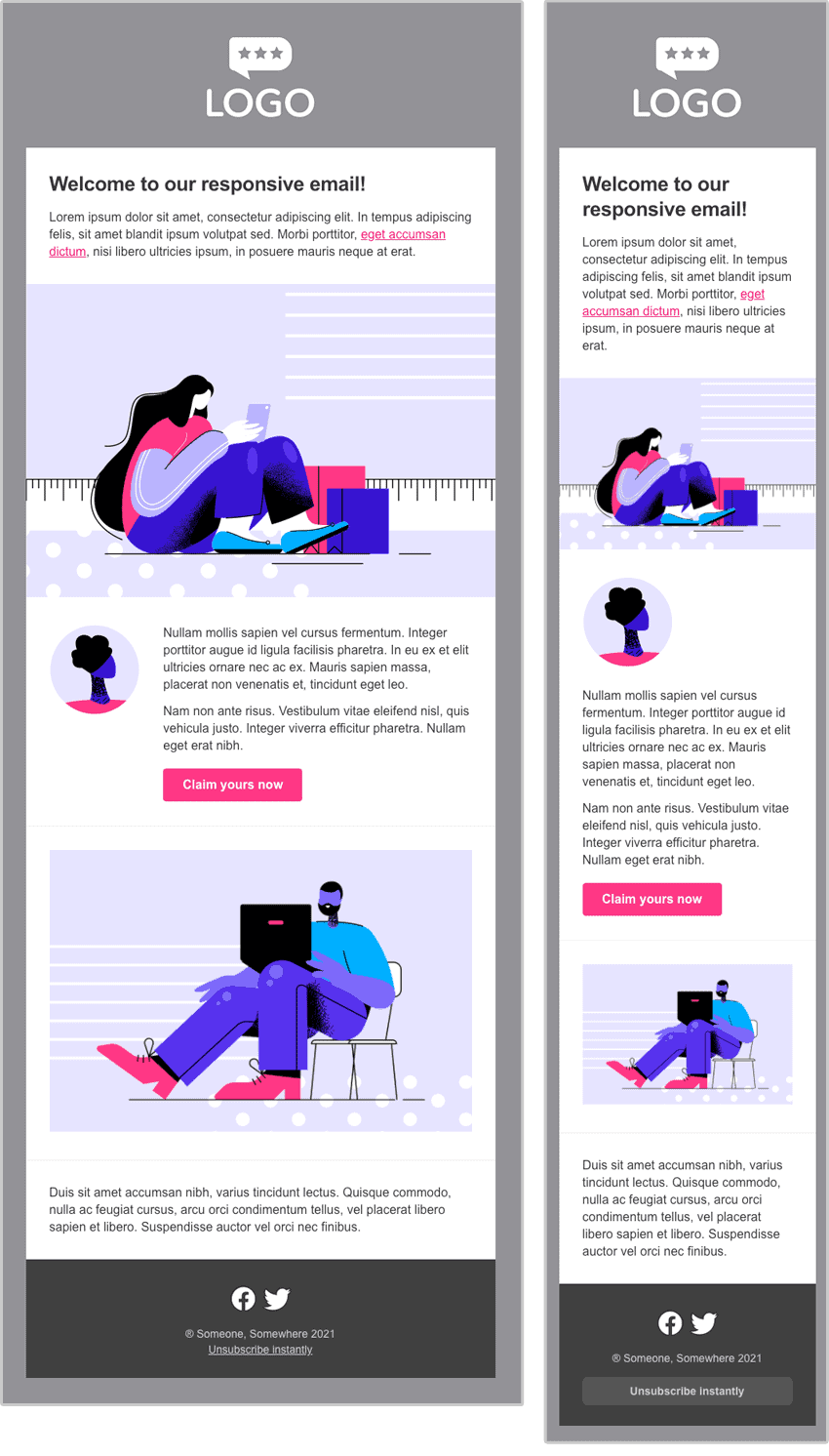 Responsive HTML email example