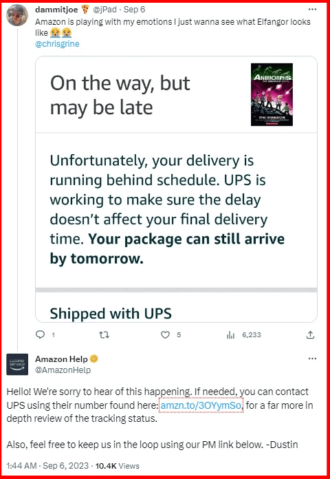 Amazon Twitter support