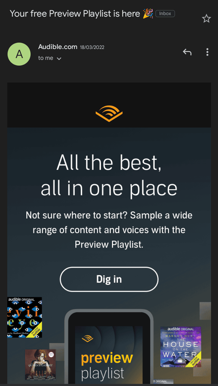 Audible drip campaign 2