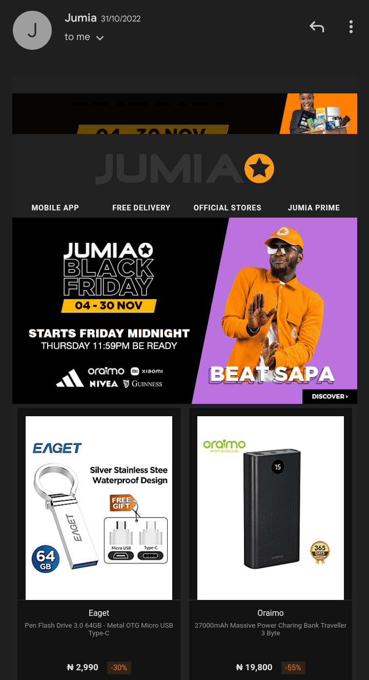Jumia limited offer campaign