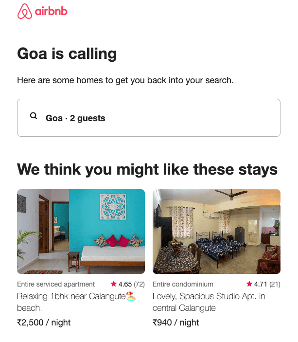 Airbnb marketing automation example