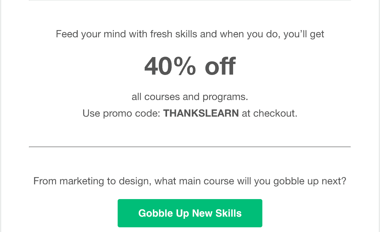 Thanksgiving email deals and promotions examples