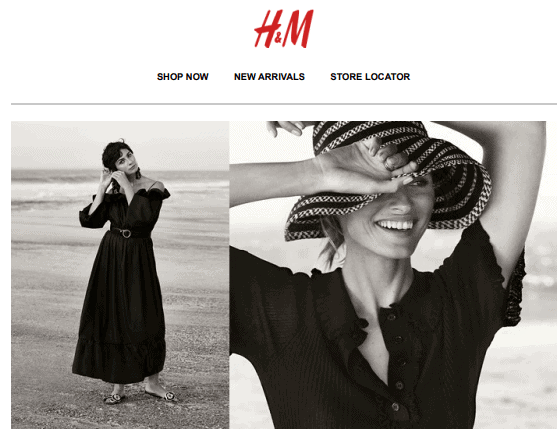 H&M welcome email sequence example