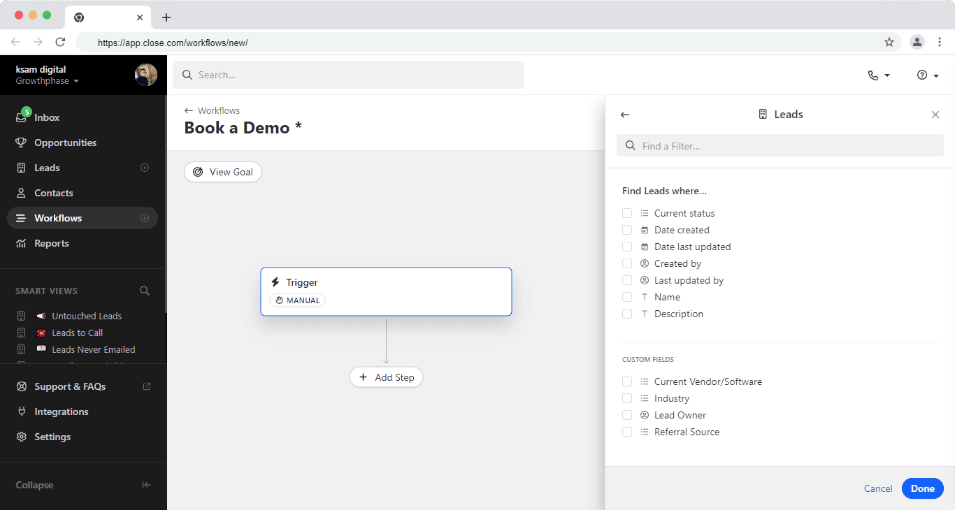 sales automation in Close