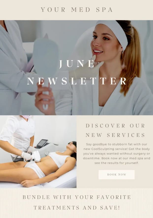 Spa email newsletter example