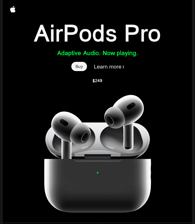 Email header example from Apple