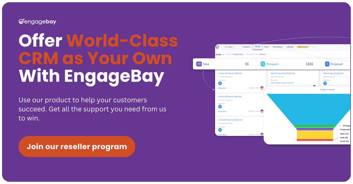 Join EngageBay's reseller program