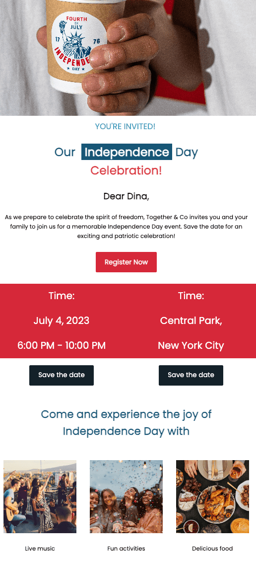 Invitation email templates from EngageBay