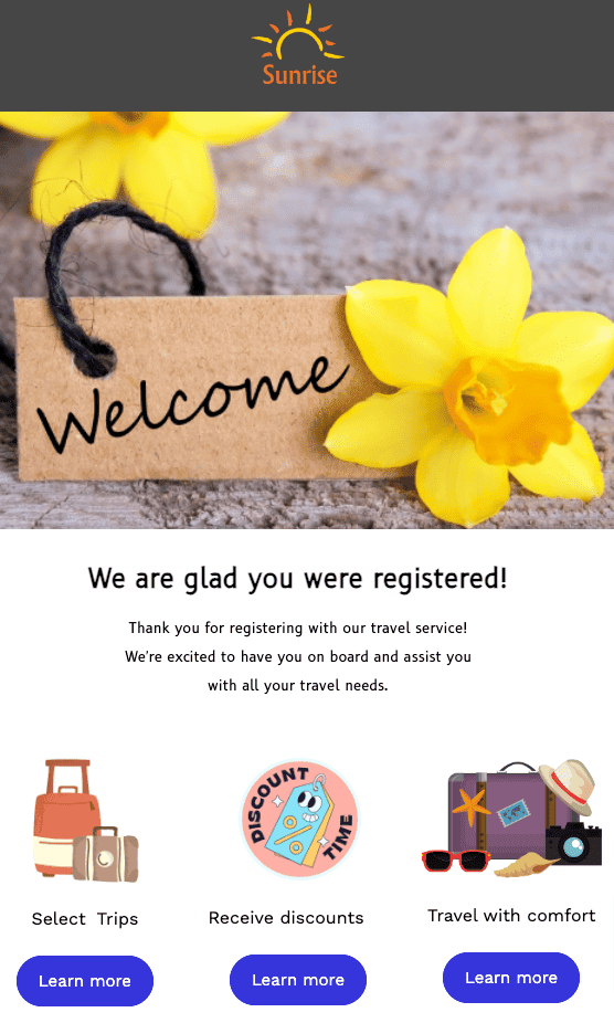 Welcome Email Template by EngageBay