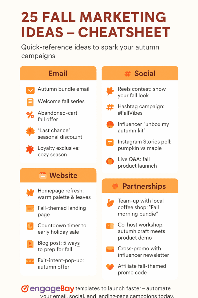Infographic: 25 fall marketing ideas for email, social, events, and offers