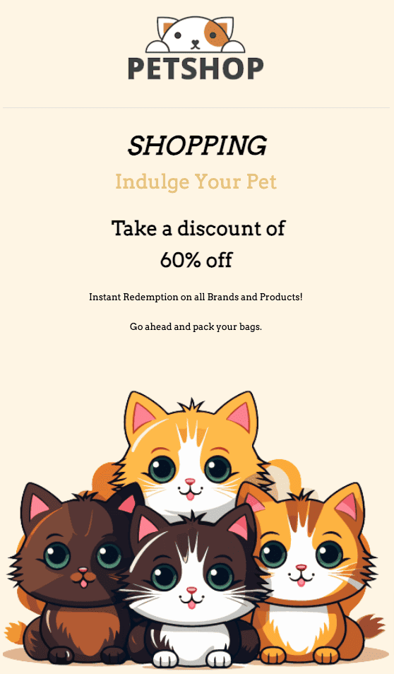 Promotional email template from EngageBay