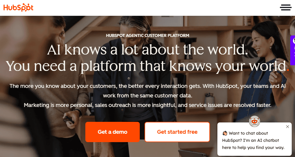 HubSpot homepage