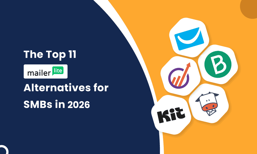 Blog feature image for MailerLite Alternatives blog by EngageBay 2026