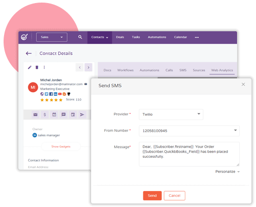 make calls from engagebay crm