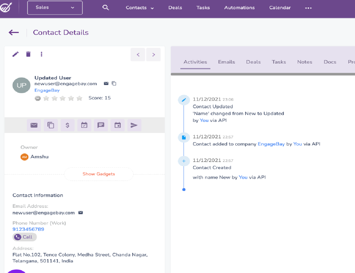 clave api de engagementbay